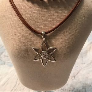 Silpada leather necklace and pendant